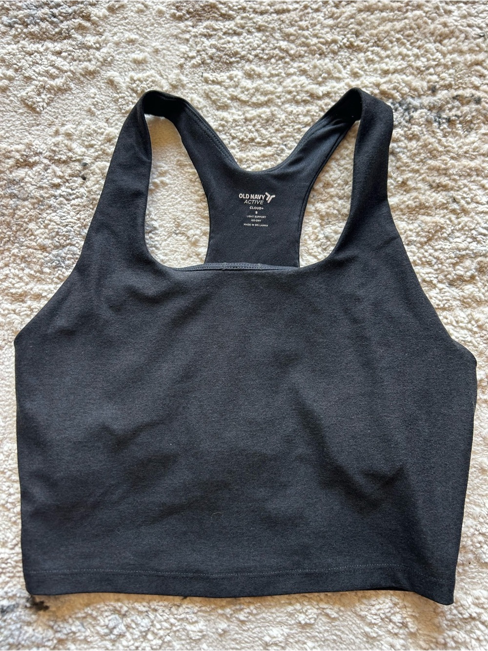 Old Navy Black Racerback Crop Sports Bra